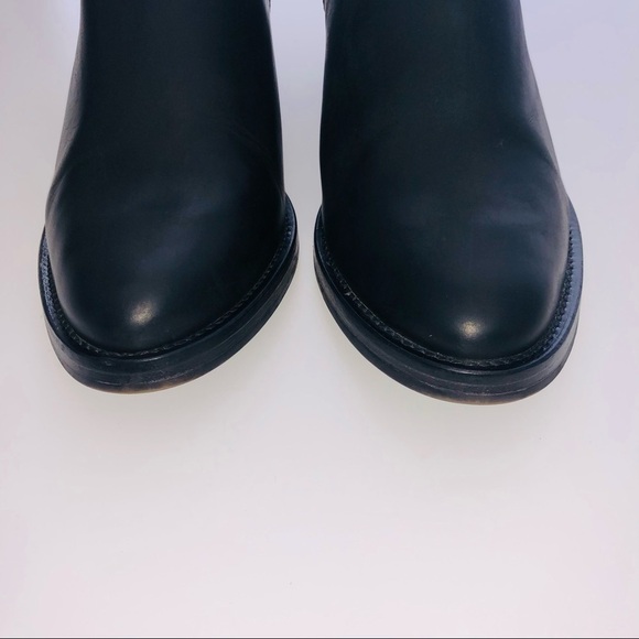All Saints Black Leather Utilitarian Western Ankle Boots/Booties size 40 | US 10 - Picture 4 of 13